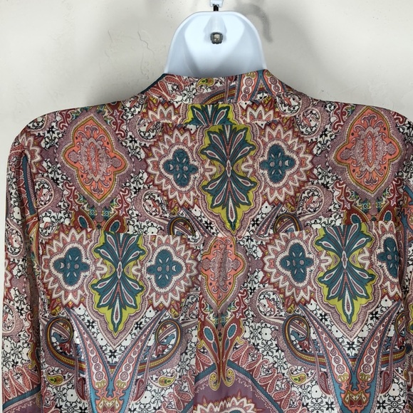 Mossimo pink paisley sheer blouse size medium - Picture 8 of 11
